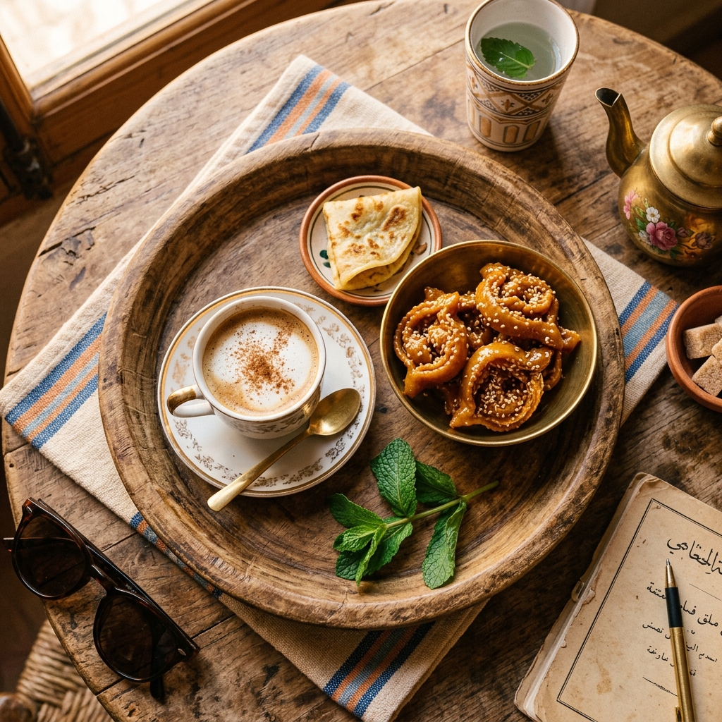 Fresh morning coffee at Café Ajyad